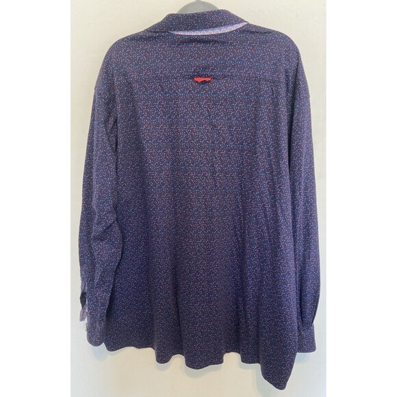 Jermyn & Bond Dark Purple Dress Shirt Button Up Speckle Print Sz 3XL 100% Cotton - Picture 5 of 8